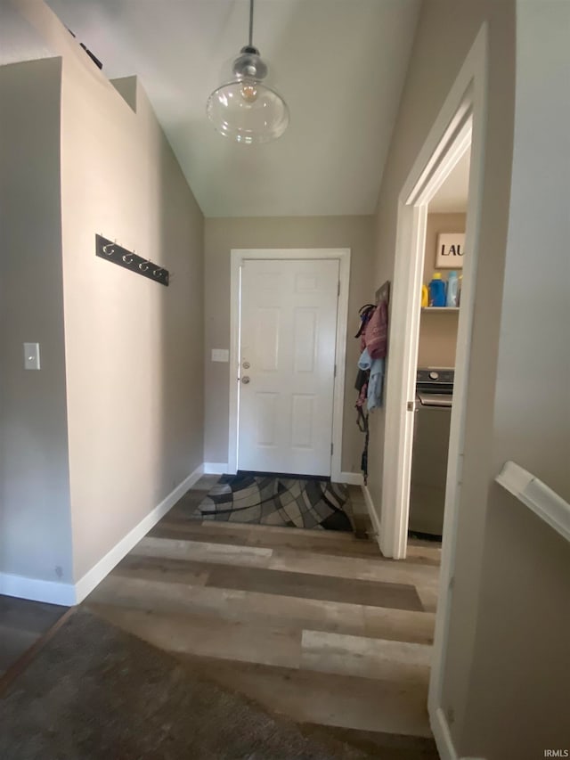 interior space with hardwood / wood-style flooring