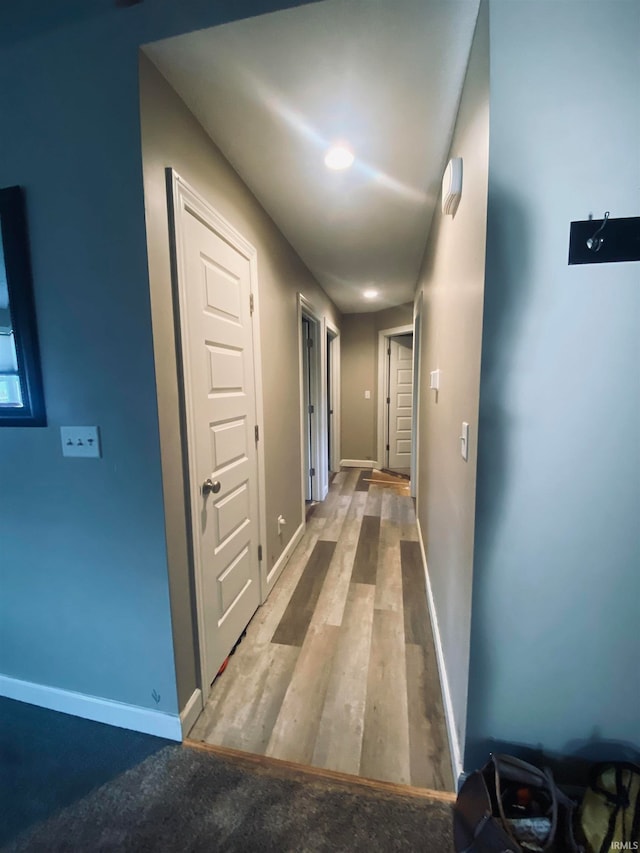 hall featuring hardwood / wood-style flooring