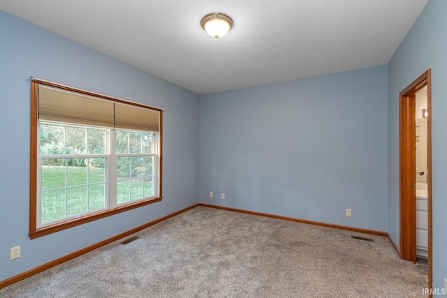 empty room featuring light colored carpet