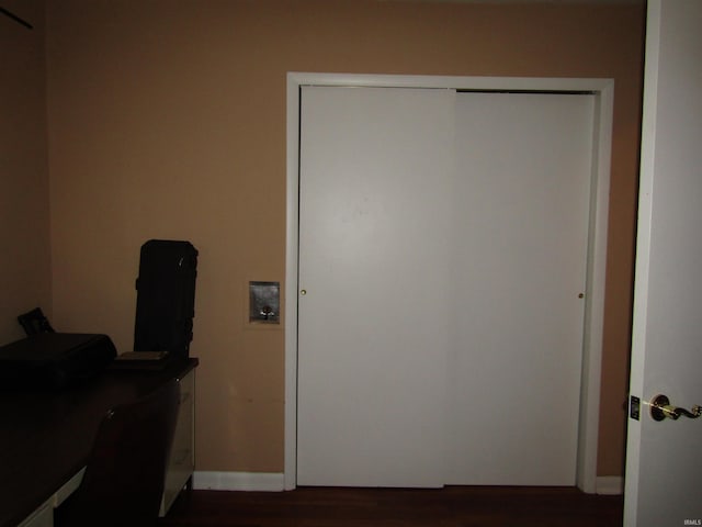 interior space featuring dark wood-type flooring