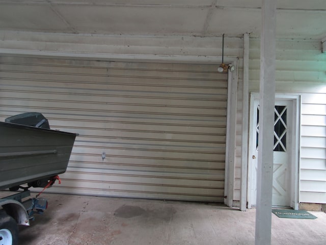 view of garage