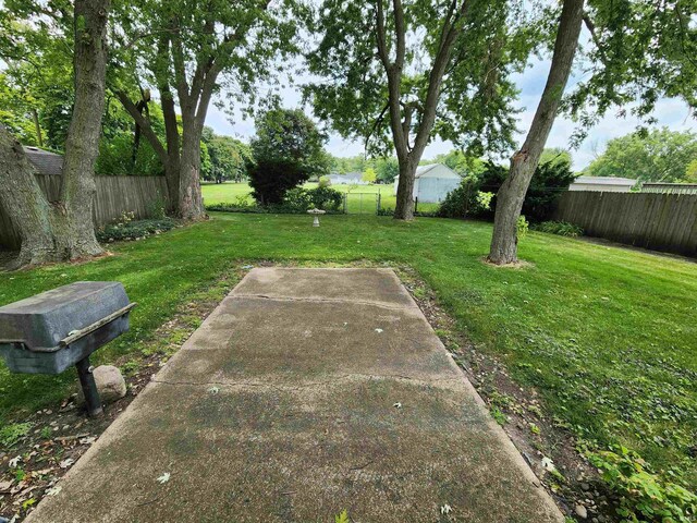 view of yard with a patio