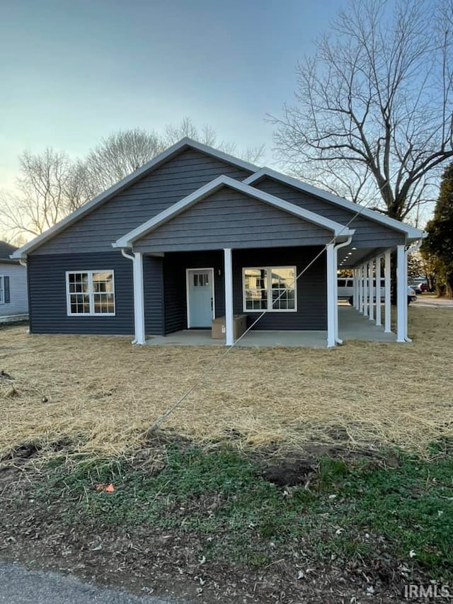 view of front of home with a porch