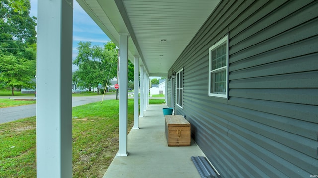 view of patio featuring covered porch