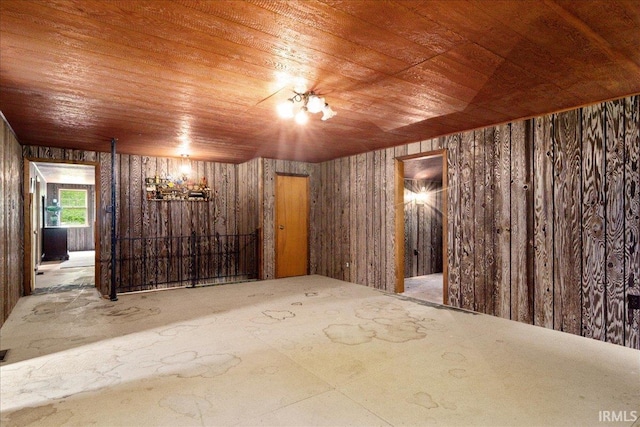 interior space featuring wooden ceiling