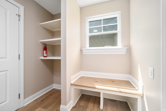 mudroom featuring light hardwood / wood-style flooring