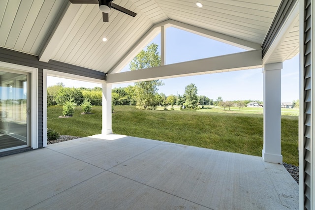 view of patio / terrace with ceiling fan