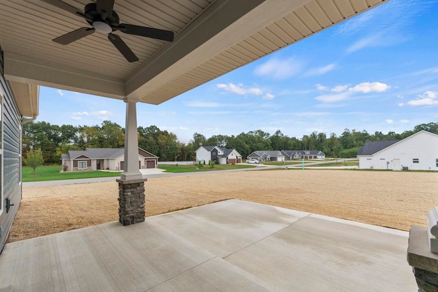 view of patio with ceiling fan