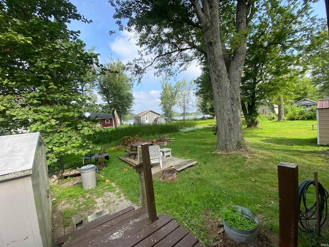 view of yard featuring a deck