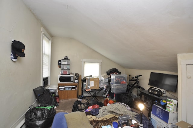 additional living space featuring lofted ceiling