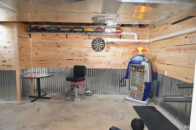 interior space featuring concrete floors