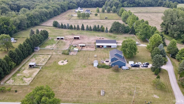 aerial view with a rural view