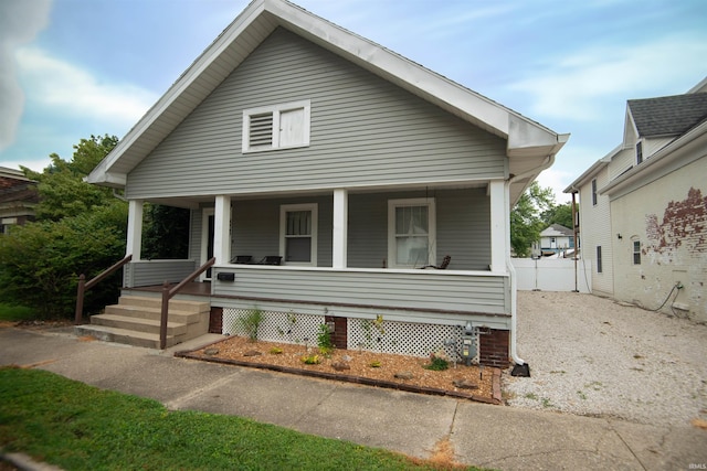 bungalow-style home featuring covered porch