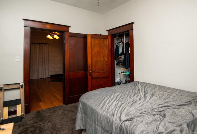 bedroom featuring hardwood / wood-style floors