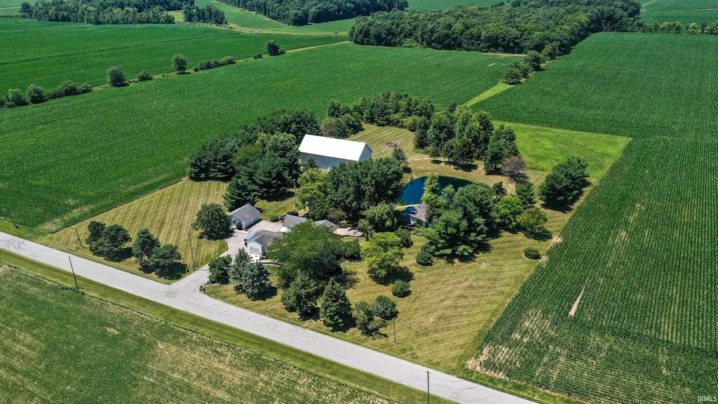 bird's eye view with a rural view