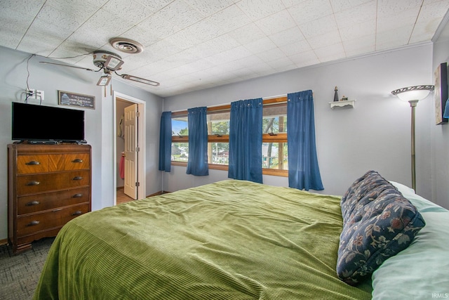 bedroom with visible vents and ceiling fan