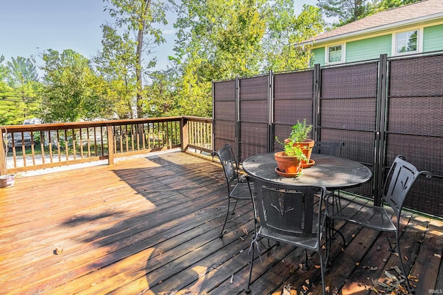 view of wooden deck