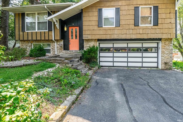 split foyer home with a garage