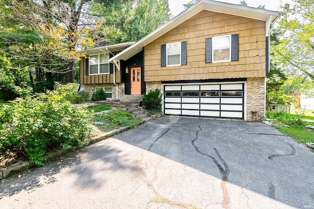 bi-level home with a garage