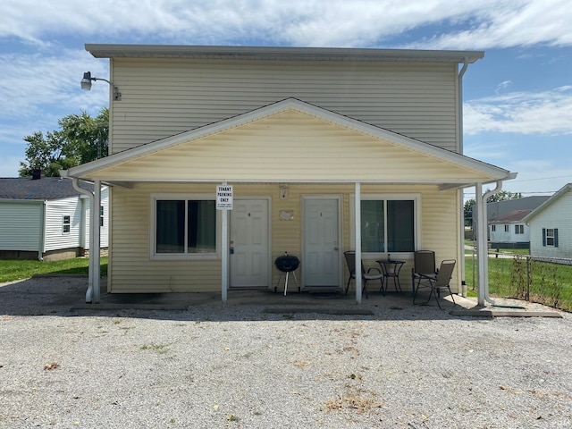 view of front of property with a patio area