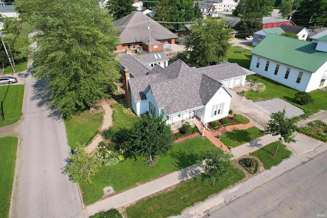 drone / aerial view with a residential view