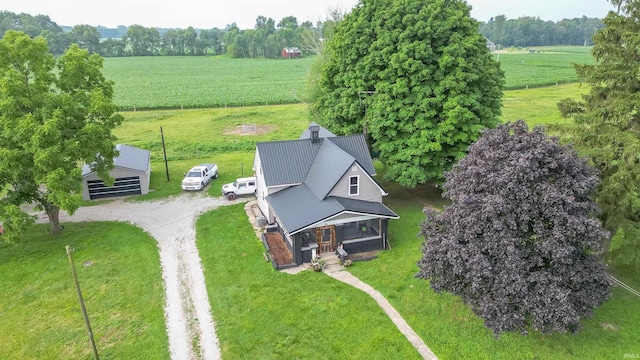 bird's eye view with a rural view