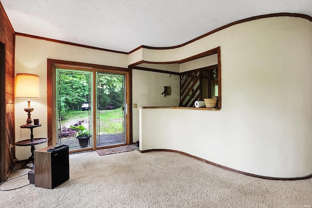 interior space featuring ornamental molding