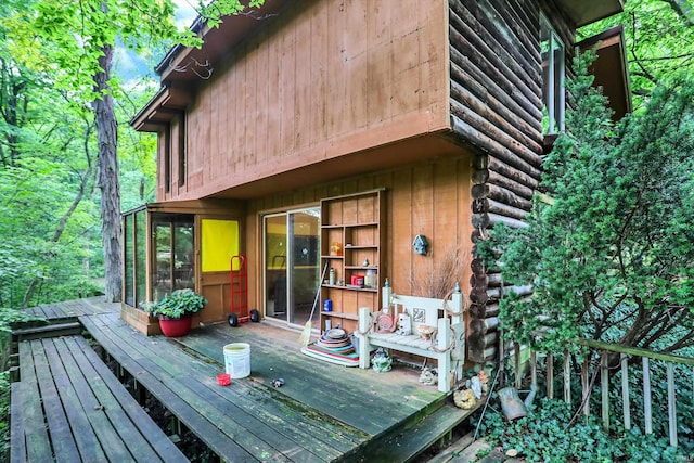 view of wooden deck