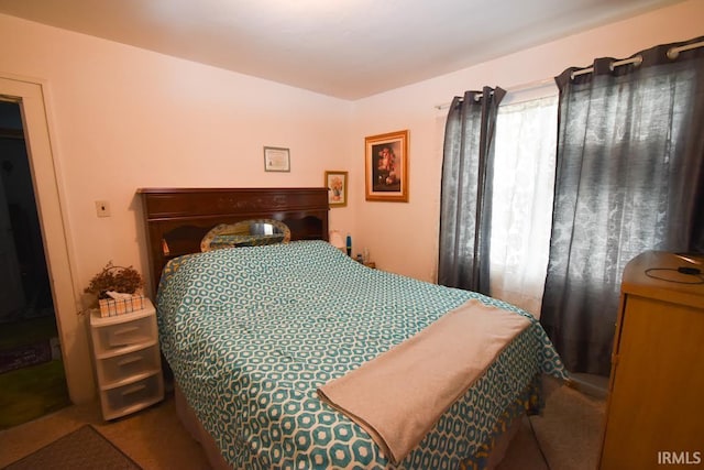 carpeted bedroom with multiple windows