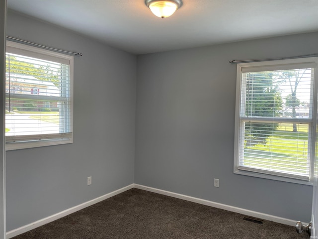 carpeted spare room featuring a healthy amount of sunlight