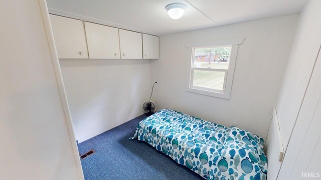 carpeted bedroom with visible vents