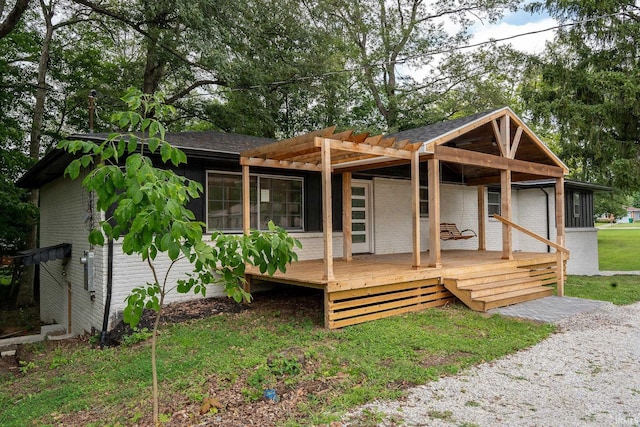 view of front of property with brick siding