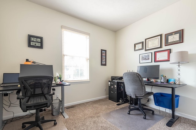 view of carpeted office