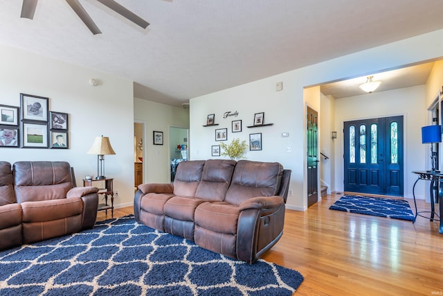 living room featuring hardwood / wood-style flooring