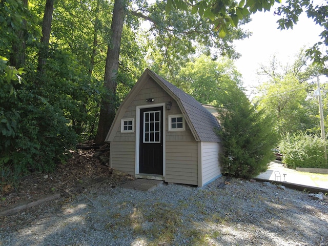 view of shed