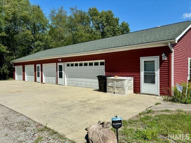 view of garage