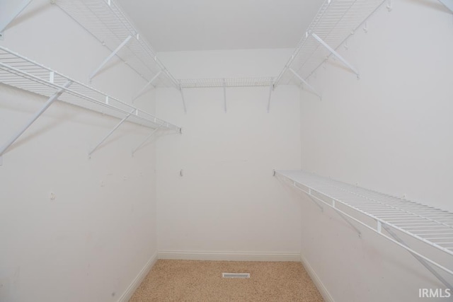 spacious closet with carpet floors