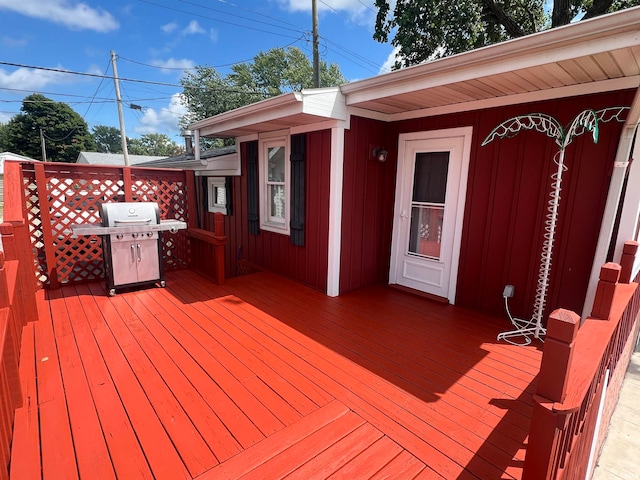 deck featuring area for grilling