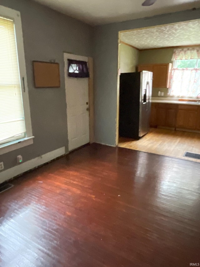 foyer with hardwood / wood-style flooring