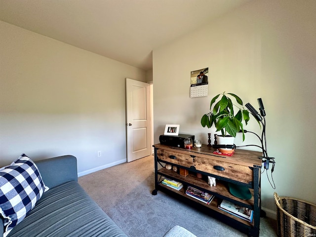 living room with carpet flooring