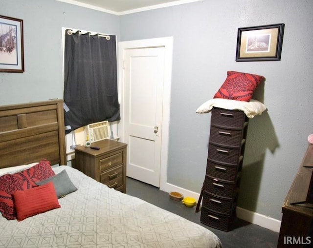 bedroom featuring ornamental molding