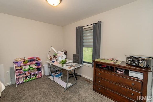 recreation room with carpet floors