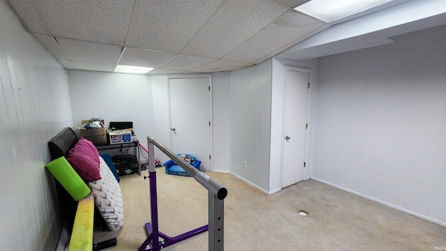 interior space featuring a paneled ceiling