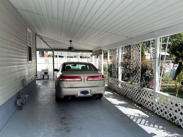 view of parking / parking lot featuring a carport