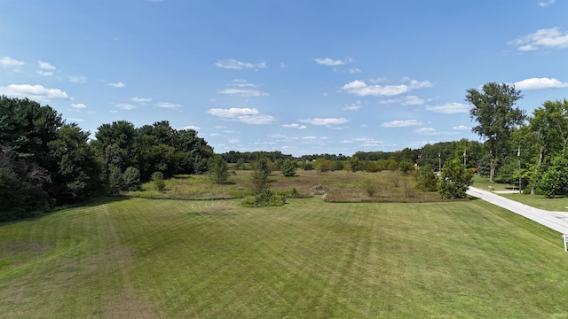 view of yard with a rural view