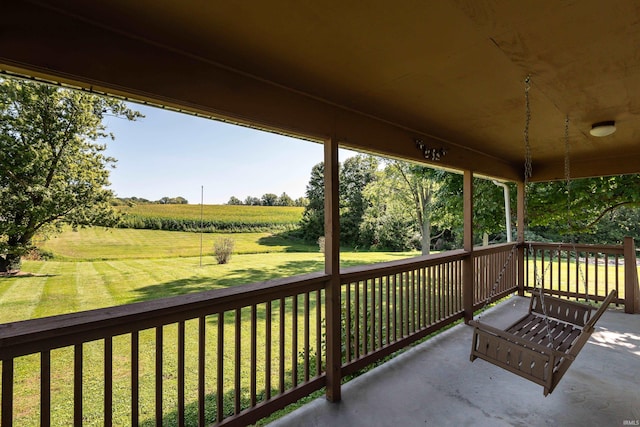 exterior space with a rural view