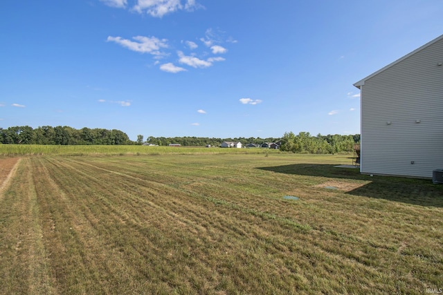 view of yard with a rural view