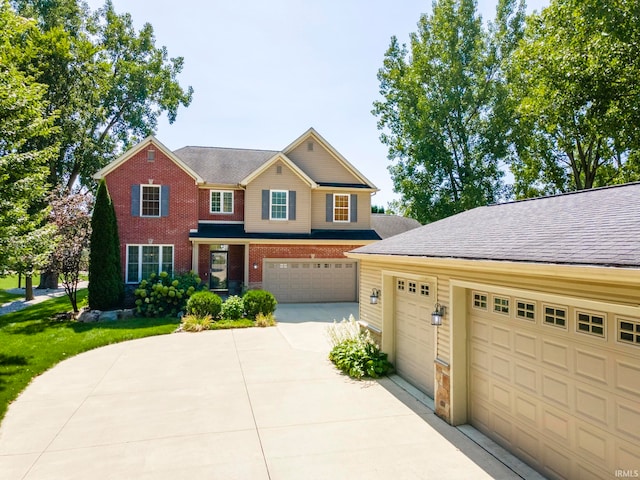 view of front facade featuring a garage