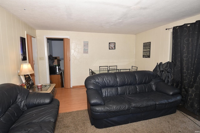 living room with hardwood / wood-style floors