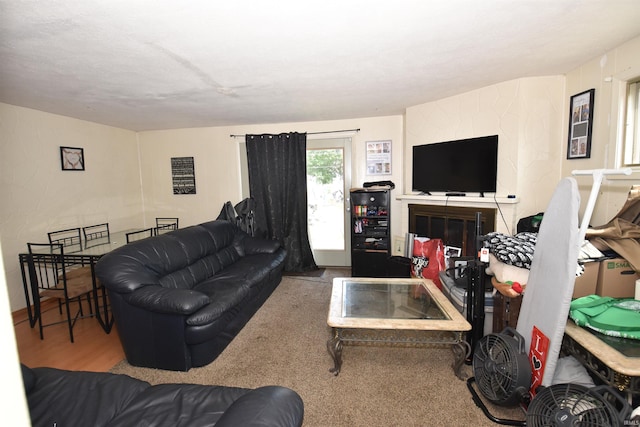 living room with wood-type flooring